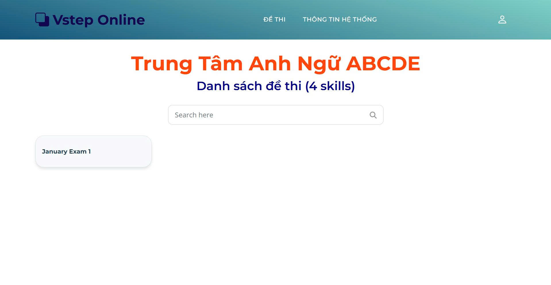 Giao diện thi